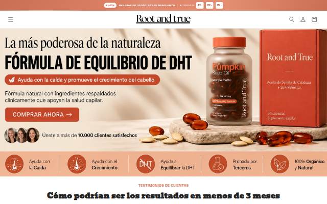 Startseite von rootandtrue.com