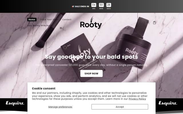 Startseite von Rooty