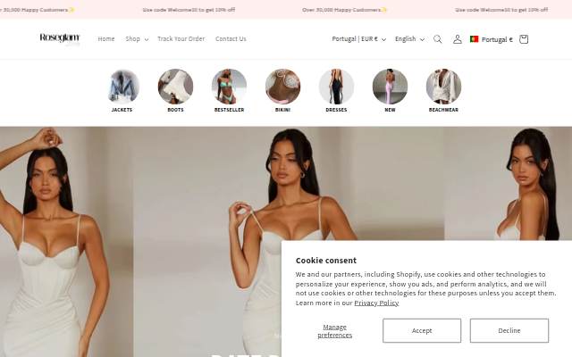 Roseglam Beauty storefront