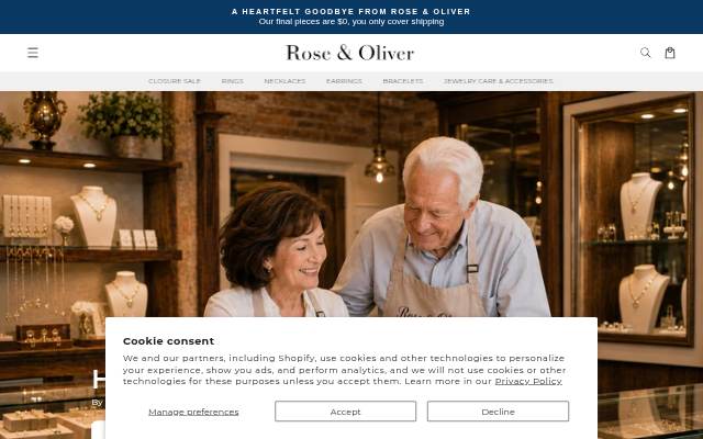Rose &amp; Oliver storefront