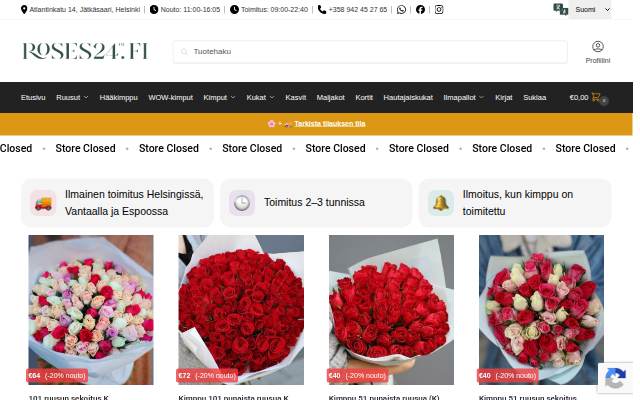 ROSES24.FI storefront