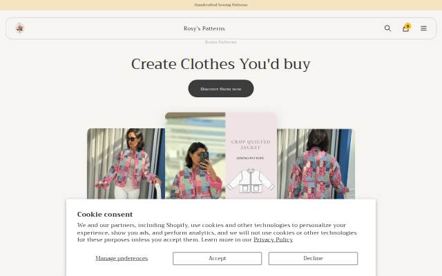 Rosys Patterns storefront