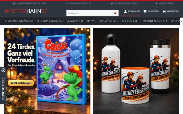 Startseite von Roter Hahn 112 - Dein Feuerwehrshop