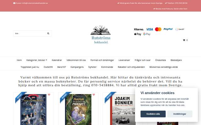 Montra da Rutströms bokhandel