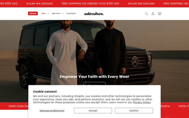 SabrCulture storefront