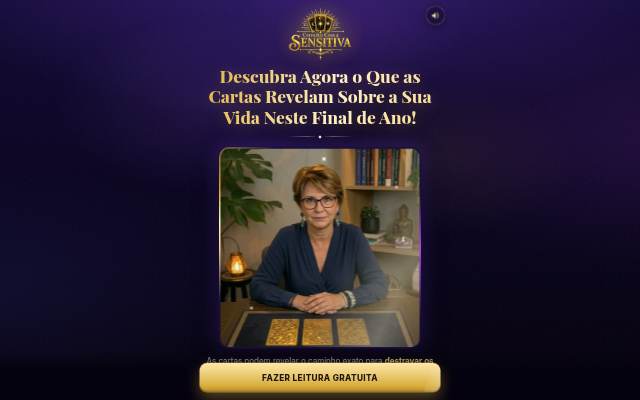 Startseite von Consulta Com a Sensitiva — Leitura de Cartas