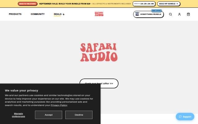 Safari Audio storefront