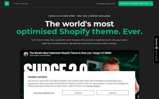 Surge Theme storefront