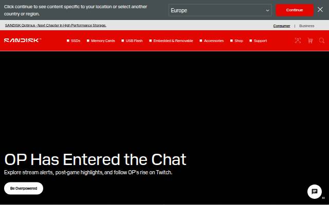 Sandisk storefront