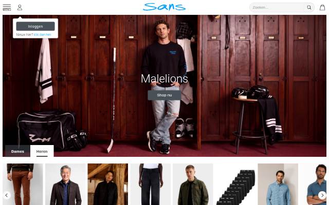 Startseite von Sans