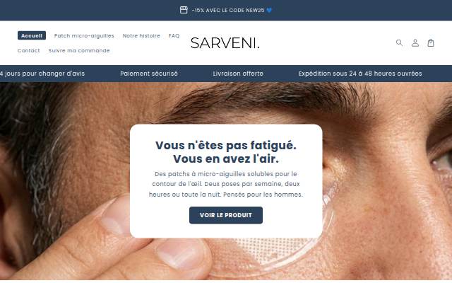 Startseite von SARVENI