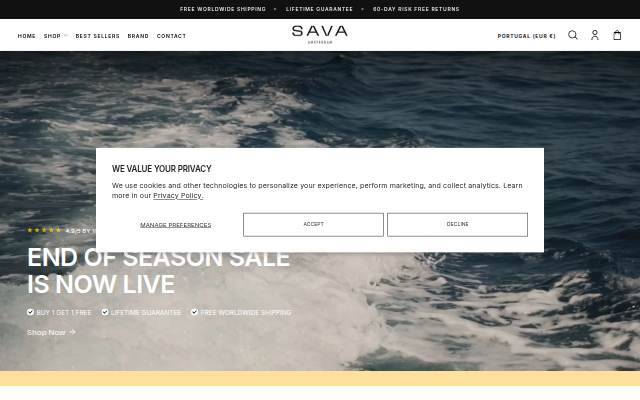SAVA Amsterdam storefront