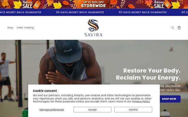 Savira Essentials storefront