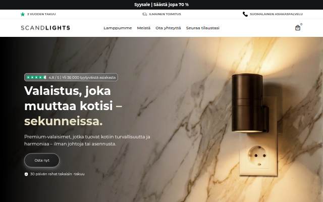 Startseite von ScandLights Suomi