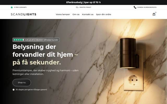 Startseite von ScandLights Danmark