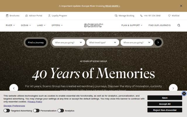 Startseite von Scenic Luxury Cruises &amp; Tours