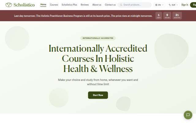 Scholistico - Internationally Accredited Online Courses in Holistic Health storefront