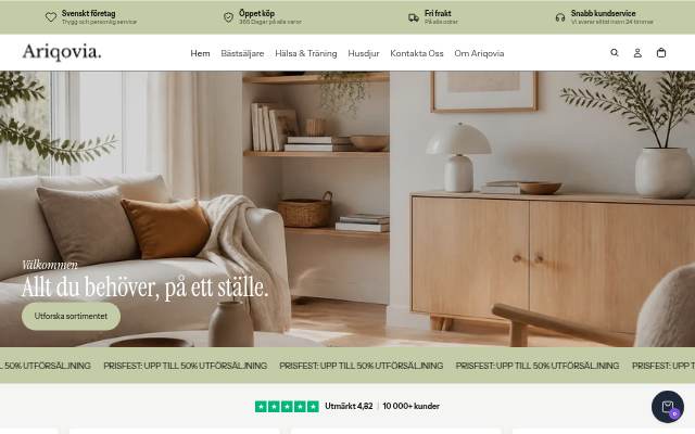se.ariqovia.com storefront