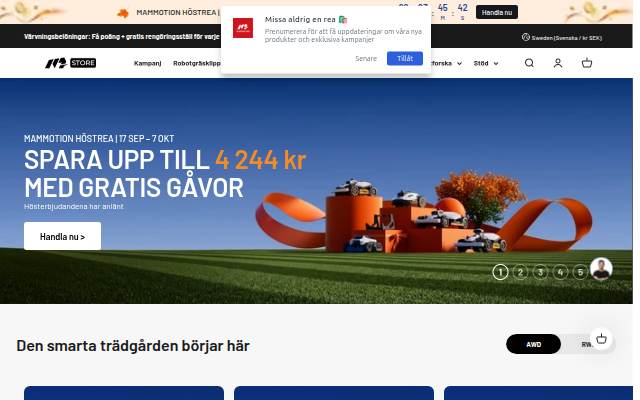 MAMMOTION Sweden storefront