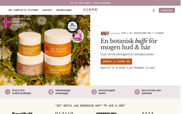 Njord Organics Stockholm storefront
