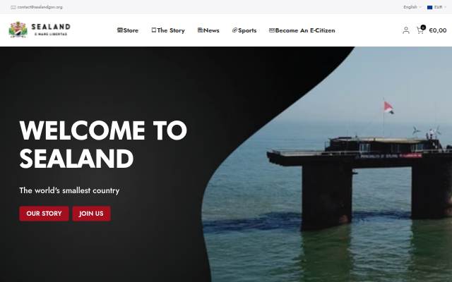Principality of Sealand storefront
