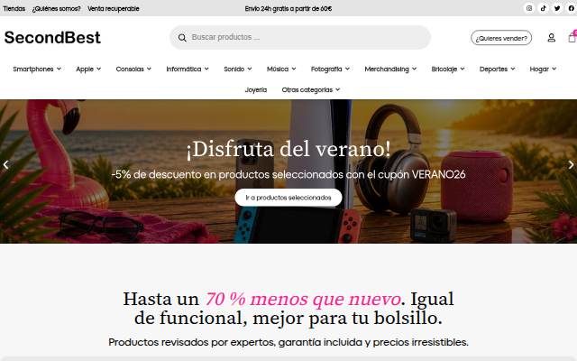 SecondBest.es Tienda Online Nuevo y Segunda Mano - Envíos gratis! storefront