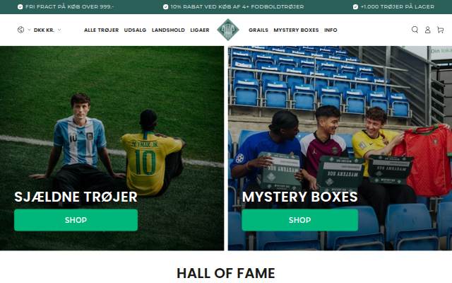 Secondfootballshirts ApS storefront