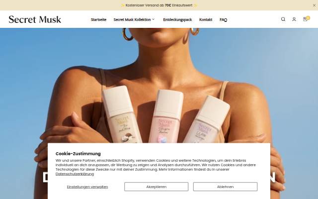 Secret Musk storefront