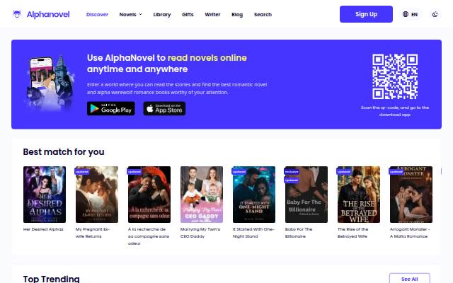 AlphaNovel storefront