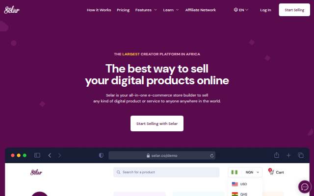 Selar storefront