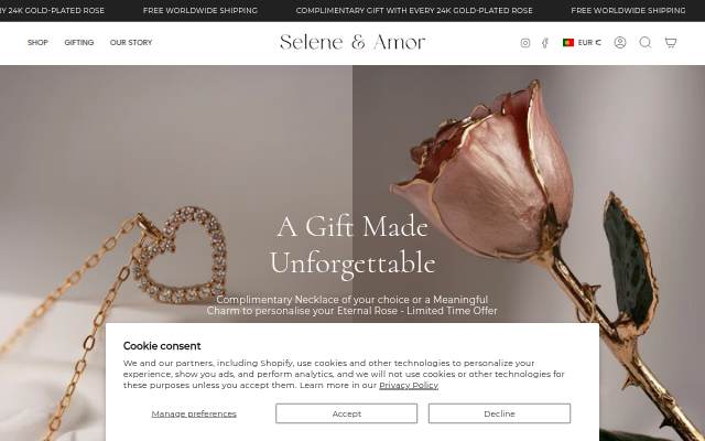 Selene &amp; Amor storefront