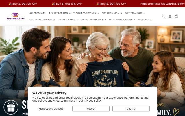 SENDTOFAMILY storefront