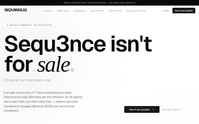 Startseite von Sequ3nce.ai