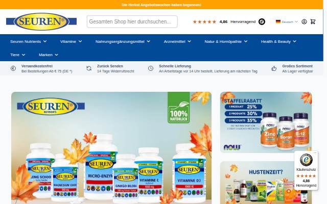Seuren Health: Spezialist in Nahrungsergänzungsmittel seit 1977 storefront