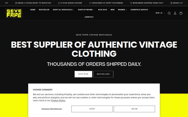Seve Fripe Vintage Wholesale storefront