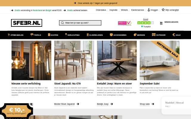 Woonwinkel Sfeer.nl storefront