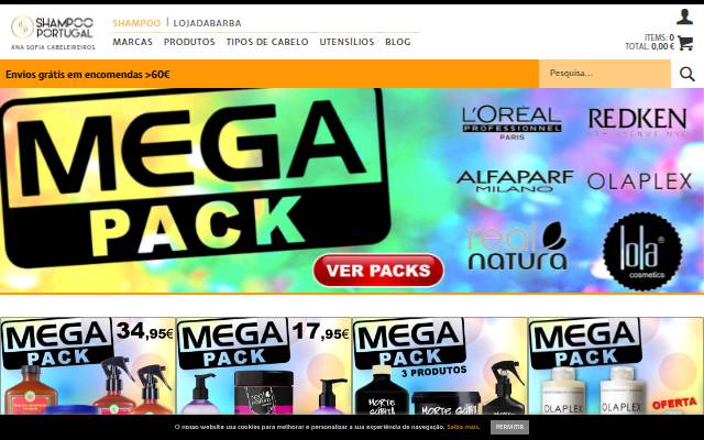 Startseite von Shampoo Portugal