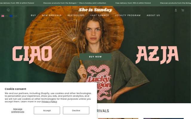 She Is Sunday storefront
