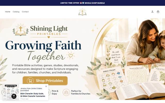 Shining Light Printables storefront