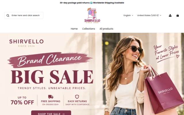 Shirvello storefront