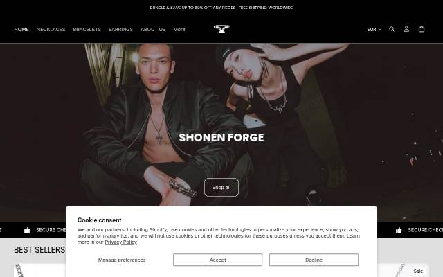 Shonen Forge storefront