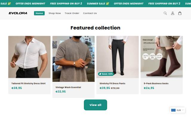 Evolora storefront
