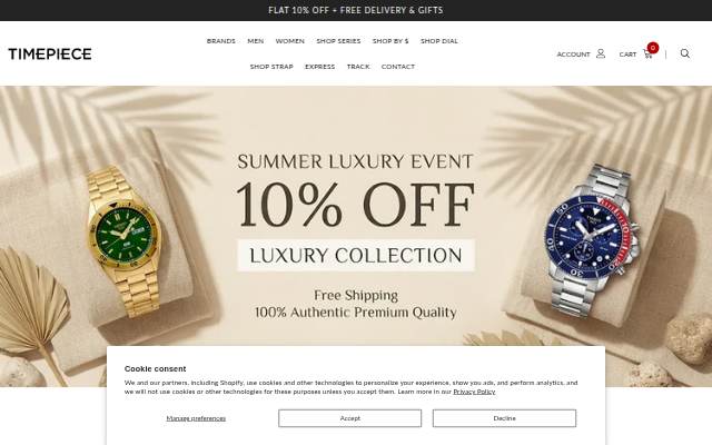 TIMEPIECE storefront