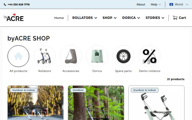Startseite von Official byACRE shop