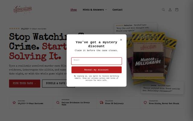 Cryptic Killers storefront