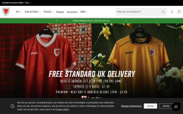 Montra da The Official Wales Football Store