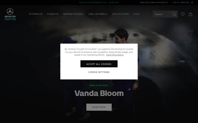 Official Mercedes-AMG PETRONAS F1 Team Store storefront