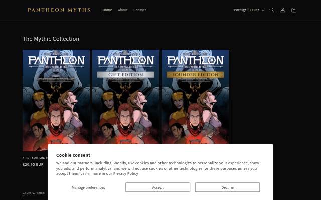 Pantheon Myths storefront