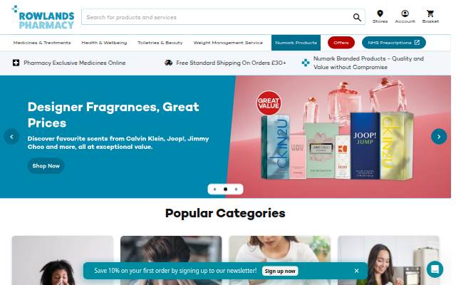 Rowlands Online Pharmacy storefront