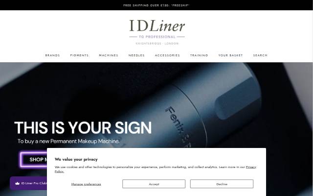 ID Liner Pro PMU storefront